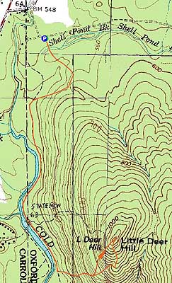 Topographic map of Little Deer Hill - Click to enlarge