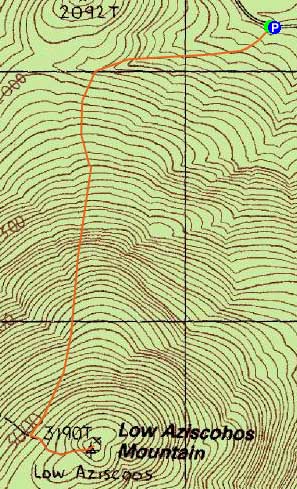 Topographic map of Low Aziscohos Mountain