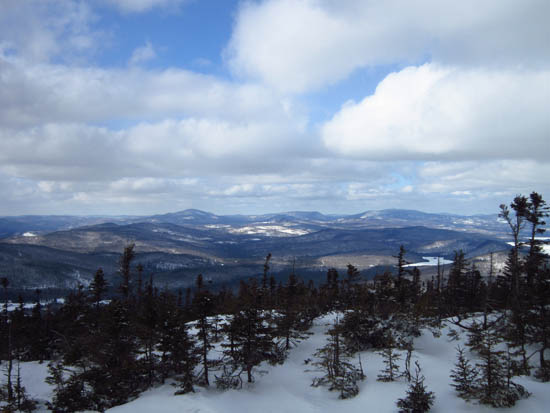 Looking northwest at Mt. Magalloway and Stub Hill from Low Aziscohos - Click to enlarge