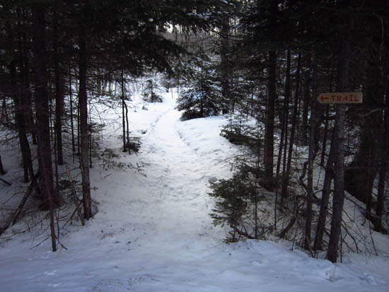 The Aziscohos Mountain Trail trailhead on Route 16