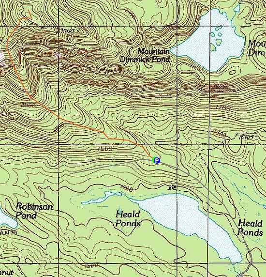 Topographic map of Moxie Mountain
