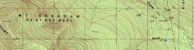 Topographic map of Mt. Abraham - Click to enlarge