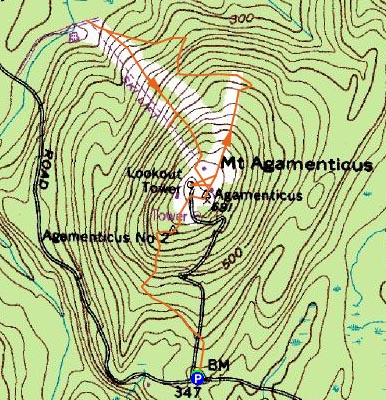 Topographic map of Mt. Agamenticus