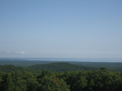 Looking northeast at the Atlantic Ocean from the fire tower - Click to enlarge