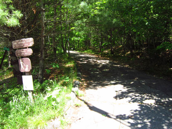 The Carriage Road Trail trailhead off Route 52