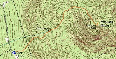 Topographic map of Mt. Blue - Click to enlarge
