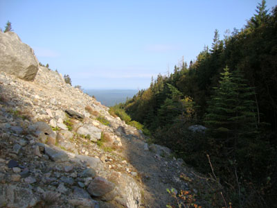 Looking down the Mt. Coe Trail