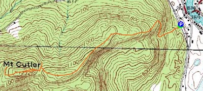 Topographic map of Mt. Cutler - Click to enlarge