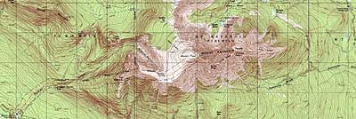 Topographic map of Mt. Katahdin (Baxter Peak), Mt. Katahdin (South Peak), Mt. Katahdin (Chimney Peak), Mt. Katahdin (Pamola) - Click to enlarge