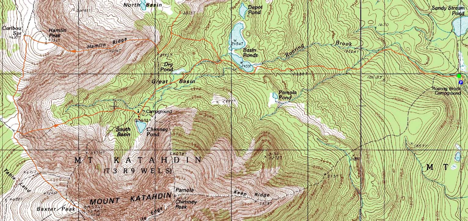 Mt Katahdin Hamlin Peak ME - Mtkatahdinhamlinpeakmapbig 2009 0903