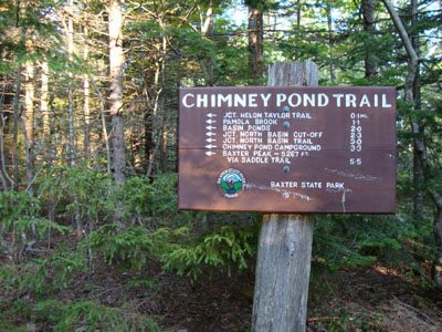 The Chimney Pond Trail trailhead