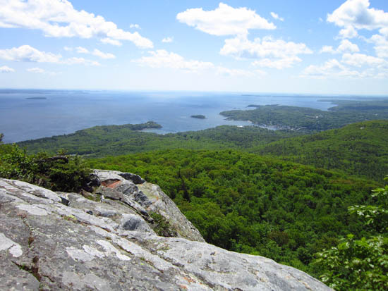 Looking at Camden from the Mt. Megunticook ocean view ledges - Click to enlarge