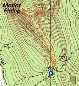 Topographic map of Mt. Phillip