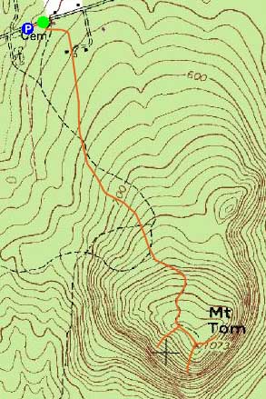 Topographic map of Mt. Tom