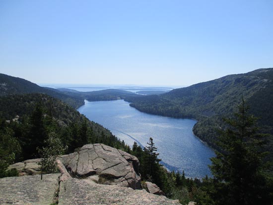 Looking south over Jordan Pond from North Bubble - Click to enlarge