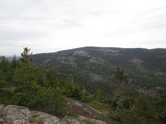 Looking at Sargent Mountain from near the summit of Norumbega Mountain - Click to enlarge