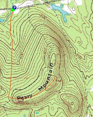 Topographic map of Peary Mountain
