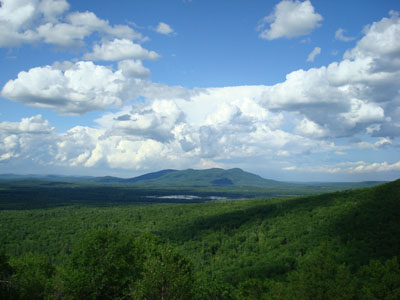 Looking at Pleasant Mountain from the Peary Mountain summit - Click to enlarge