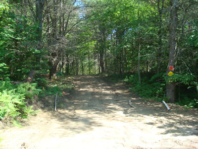 The trailhead for the trail to Peary Mountain on Farnsworth Road