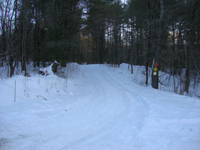 The trailhead for the trail to Peary Mountain on Farnsworth Road