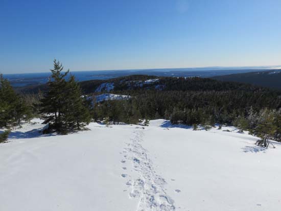 Looking down the Sargent South Ridge Trail on the way to Penobscot Mountain