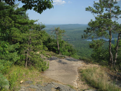 Looking down the Ledges Trail over Moose Pond