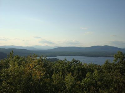 Looking across Province Lake at the Ossipees, Sandwich Range, and Green Mountain from Province Mountain - Click to enlarge
