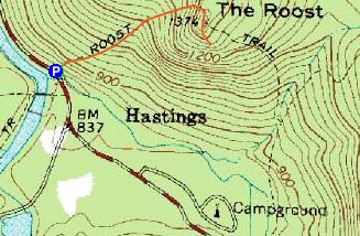 Topographic map of The Roost