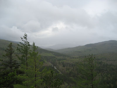 Looking up the Wild River valley from the viewpoint near the summit of The Roost - Click to enlarge