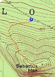 Topographic map of Sabattus Mountain