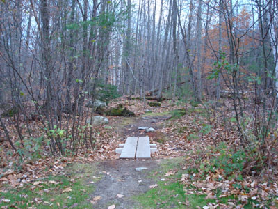 The trailhead for the trails to the Sabattus Mountain summit