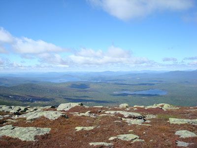 Looking west at Rangeley Lake from the Horn - Click to enlarge