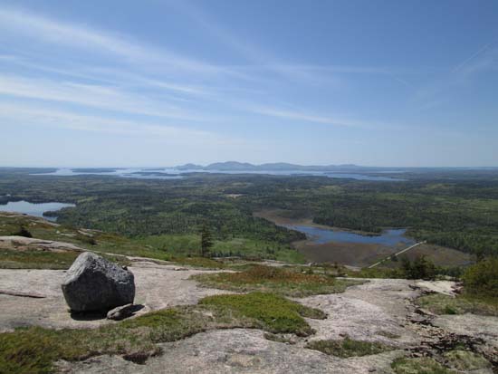 Looking southwest at Mount Desert Island from Schoodic Mountain - Click to enlarge