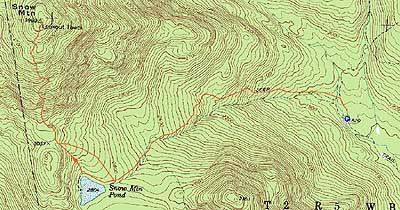 Topographic map of Snow Mountain - Click to enlarge
