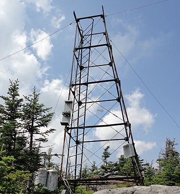 The remains of the fire tower on Snow Mountain