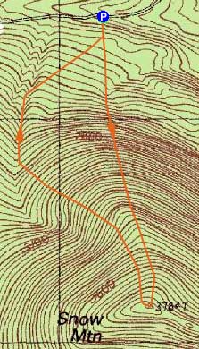 Topographic map of Snow Mountain