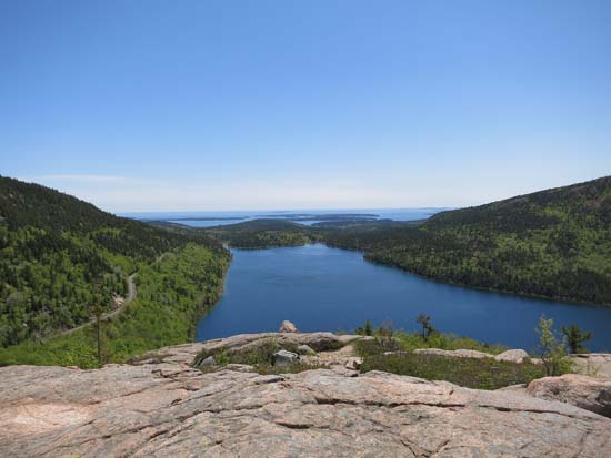 Looking south over Jordan Pond from South Bubble - Click to enlarge