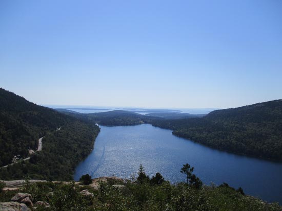 Looking south over Jordan Pond from South Bubble - Click to enlarge