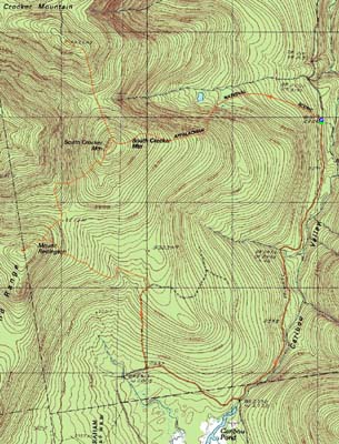 Topographic map of South Crocker Mountain, Crocker Mountain, Mt. Redington - Click to enlarge