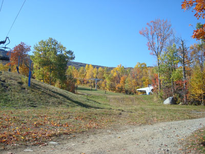 Looking up toward the Boardwalk Trail from near the Sugarloaf base lodge
