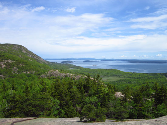 Looking at Bar Harbor from The Beehive - Click to enlarge