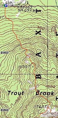 Topographic map of Trout Brook Mountain - Click to enlarge