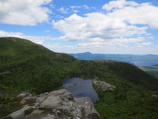 Looking over Tumbledown Pond at Mt. Blue and Webb Lake from Tumbledown Mountain - Click to enlarge