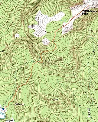 Topographic map of Whitecap Mountain - Click to enlarge