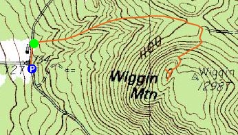 Topographic map of Wiggin Mountain