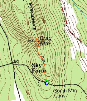 Topographic map of Crag Mountain