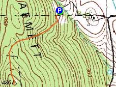 Topographic map of Massaemett Mountain