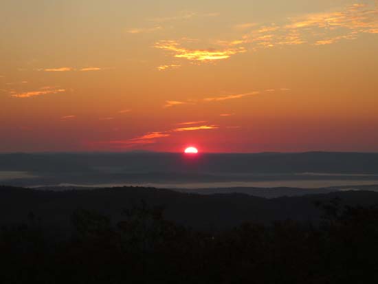 The sunrise as seen from the Massaemett fire tower - Click to enlarge