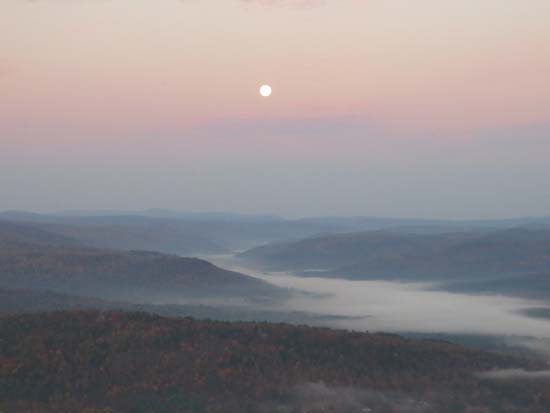 The moon setting over the Deerfield River Valley - Click to enlarge
