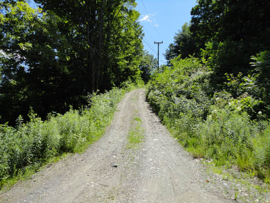 Looking up the access road starting at the top building on the road